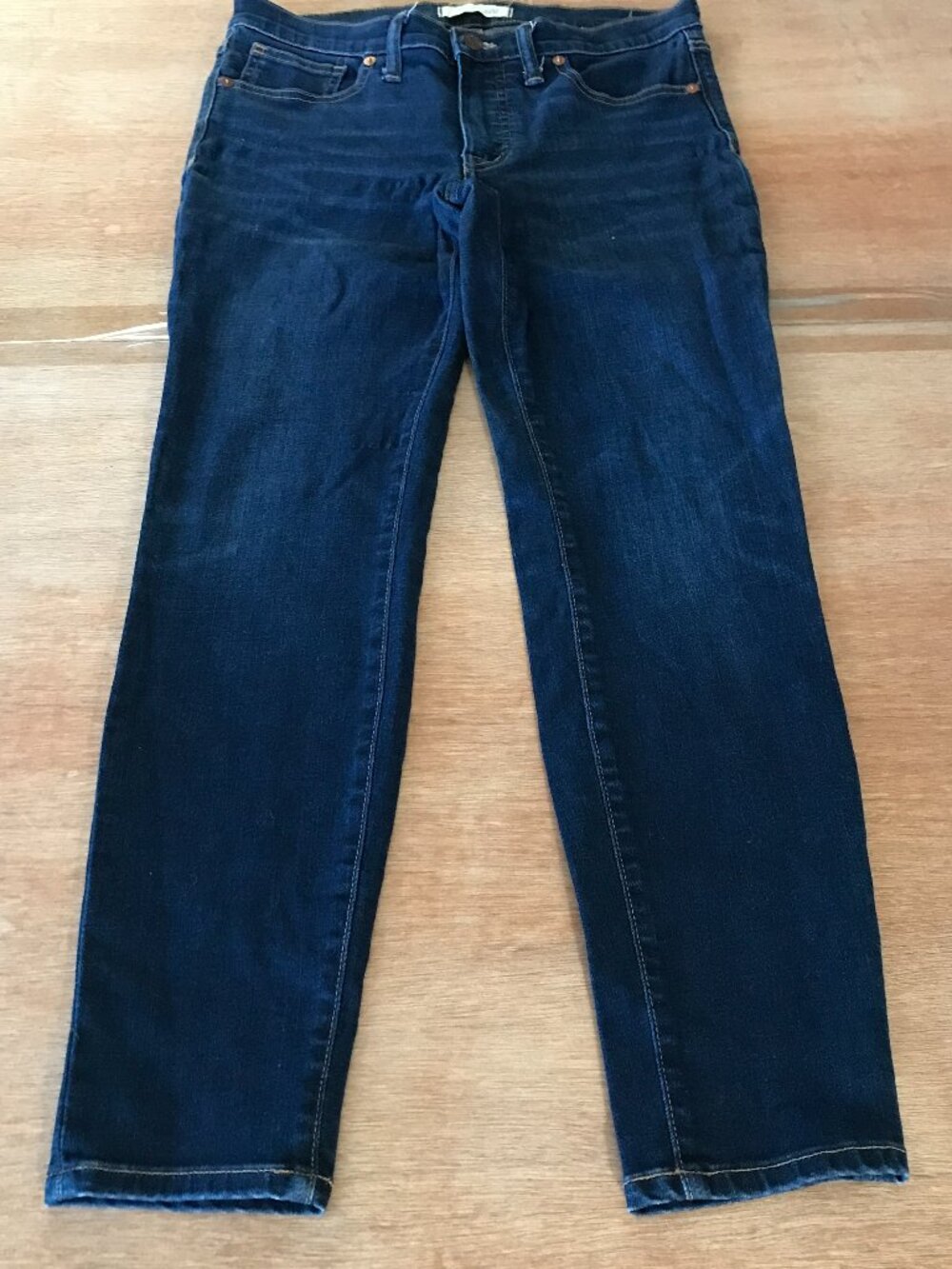 Madewell 9" Mid Rise Skinny Jeans Women 28P Blue Dark Wash Stretch Preppy 19625